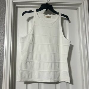 Sz L Michael Kors cream colored, stretchy, patterned tank top